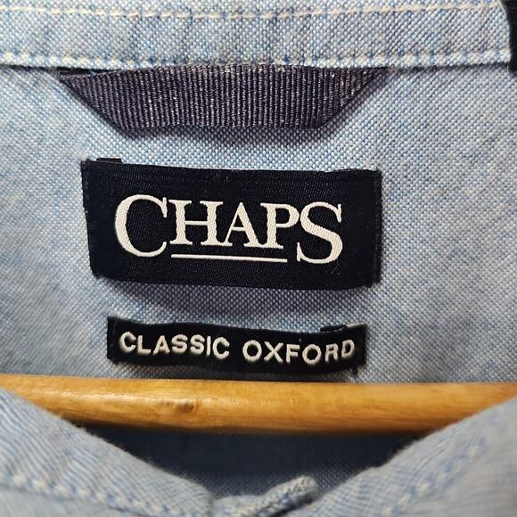 Chaps Classic Oxford Button-Down Shirt Palace Blue Size 2XLT - Picture 5 of 7